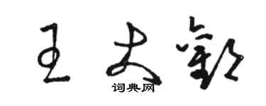 駱恆光王大歡草書個性簽名怎么寫