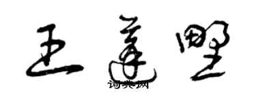 曾慶福王蓬野草書個性簽名怎么寫