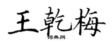 丁謙王乾梅楷書個性簽名怎么寫