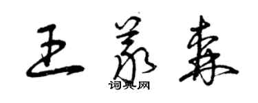 曾慶福王義森草書個性簽名怎么寫