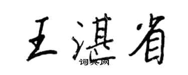 王正良王湛省行書個性簽名怎么寫