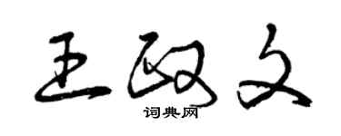 曾慶福王政文草書個性簽名怎么寫