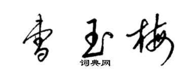 梁錦英曹玉梅草書個性簽名怎么寫