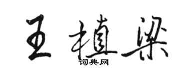 駱恆光王植梁行書個性簽名怎么寫