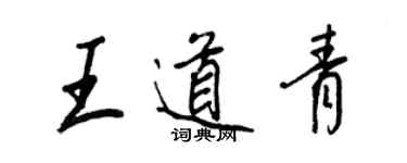 王正良王道青行書個性簽名怎么寫