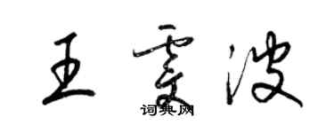 梁錦英王雯波草書個性簽名怎么寫