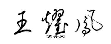 梁錦英王耀鳳草書個性簽名怎么寫