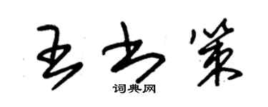 朱錫榮王書策草書個性簽名怎么寫