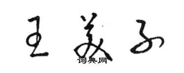 駱恆光王美子草書個性簽名怎么寫