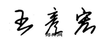 朱錫榮王彥宏草書個性簽名怎么寫