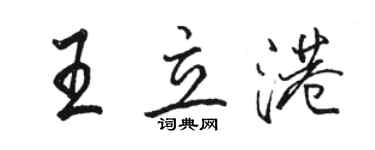 駱恆光王立港行書個性簽名怎么寫