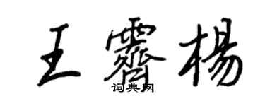 王正良王霽楊行書個性簽名怎么寫