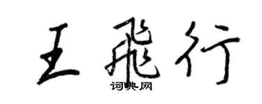 王正良王飛行行書個性簽名怎么寫