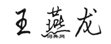 駱恆光王燕龍行書個性簽名怎么寫