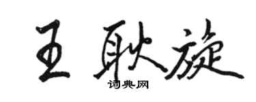 駱恆光王耿旋行書個性簽名怎么寫