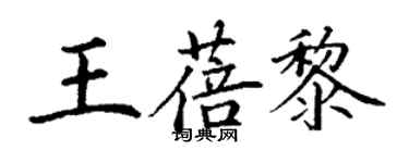 丁謙王蓓黎楷書個性簽名怎么寫