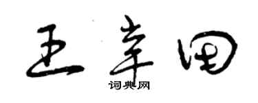 曾慶福王辛田草書個性簽名怎么寫