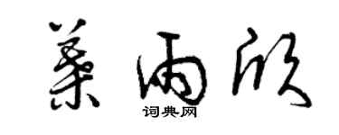 曾慶福葉雨欣草書個性簽名怎么寫