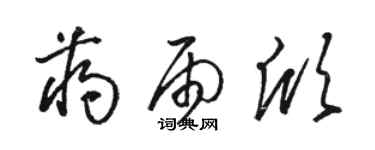 駱恆光蔣雨欣草書個性簽名怎么寫