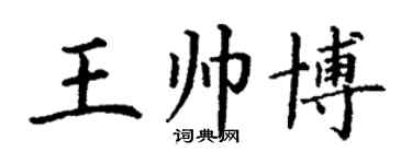 丁謙王帥博楷書個性簽名怎么寫