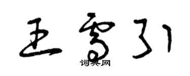 曾慶福王雪引草書個性簽名怎么寫