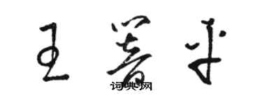 駱恆光王響平草書個性簽名怎么寫