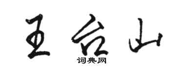 駱恆光王台山行書個性簽名怎么寫