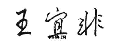 駱恆光王宜非行書個性簽名怎么寫