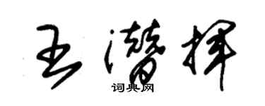 朱錫榮王潛揮草書個性簽名怎么寫