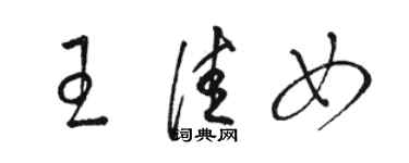 駱恆光王佳女草書個性簽名怎么寫