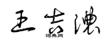 曾慶福王吉濃草書個性簽名怎么寫