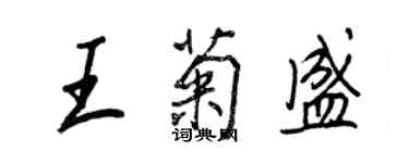 王正良王菊盛行書個性簽名怎么寫