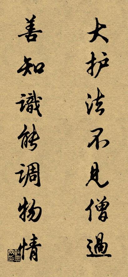 大護法不見僧過; 善知識能調物情。怎么寫好看