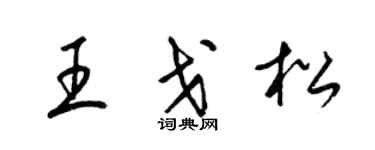 梁錦英王戈松草書個性簽名怎么寫