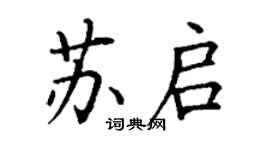 丁謙蘇啟楷書個性簽名怎么寫