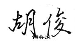 駱恆光胡俊行書個性簽名怎么寫