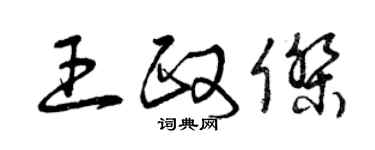 曾慶福王政傑草書個性簽名怎么寫