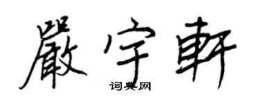 王正良嚴宇軒行書個性簽名怎么寫