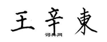 何伯昌王辛東楷書個性簽名怎么寫