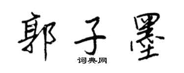 王正良郭子墨行書個性簽名怎么寫