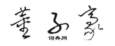 駱恆光董子豪草書個性簽名怎么寫