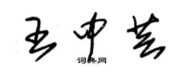 朱錫榮王中芸草書個性簽名怎么寫