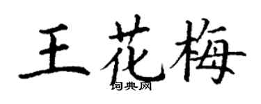 丁謙王花梅楷書個性簽名怎么寫