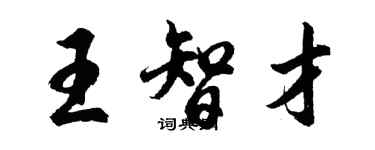 胡問遂王智才行書個性簽名怎么寫