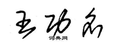 朱錫榮王功名草書個性簽名怎么寫