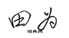 駱恆光田為行書個性簽名怎么寫