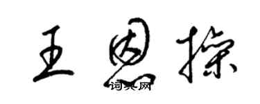 梁錦英王恩操草書個性簽名怎么寫