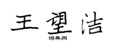 袁強王望潔楷書個性簽名怎么寫