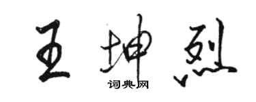 駱恆光王坤烈行書個性簽名怎么寫