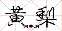 龐中華黃梨行書怎么寫